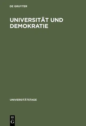  Universität und Demokratie | eBook | Sack Fachmedien