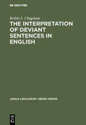 Chapman | The Interpretation of Deviant Sentences in English | E-Book | sack.de