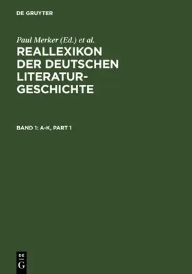 Merker / Kohlschmidt / Stammler |  Reallexikon der deutschen Literaturgeschichte | eBook | Sack Fachmedien