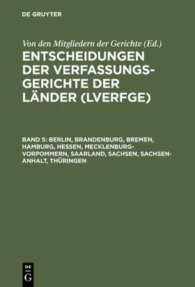  Berlin, Brandenburg, Bremen, Hamburg, Hessen, Mecklenburg-Vorpommern, Saarland, Sachsen, Sachsen-Anhalt, Thüringen | eBook | Sack Fachmedien