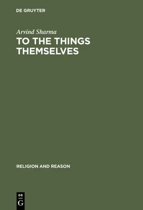 Sharma |  To the Things Themselves | eBook | Sack Fachmedien