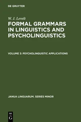 Levelt |  Psycholinguistic Applications | eBook | Sack Fachmedien