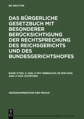 Joswig / Mattern / Räfle |  Anh. § 1011: ErbbauVO; §§ 1018-1203; Anh. § 1203: SchiffsRG | eBook | Sack Fachmedien