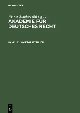 Schubert / Schmid / Regge |  Volksgesetzbuch | eBook | Sack Fachmedien