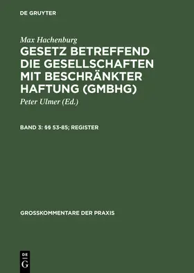 Behrens / Hachenburg / [unknown] |  §§ 53–85; Register | eBook | Sack Fachmedien