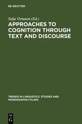 Virtanen |  Approaches to Cognition through Text and Discourse | eBook | Sack Fachmedien