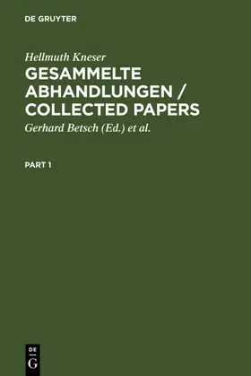 Kneser / Betsch / Hofmann | Gesammelte Abhandlungen / Collected Papers | E-Book | sack.de