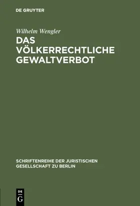 Wengler | Das völkerrechtliche Gewaltverbot | E-Book | sack.de