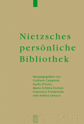 Campioni / D'Iorio / Fornari |  Nietzsches persönliche Bibliothek | eBook | Sack Fachmedien