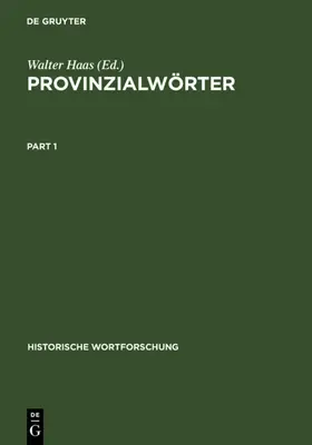Haas |  Provinzialwörter | eBook | Sack Fachmedien