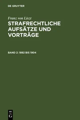 Liszt | 1892 bis 1904 | E-Book | sack.de