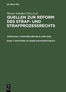 Schubert / Regge |  Entwürfe zu einem Strafgesetzbuch | eBook | Sack Fachmedien