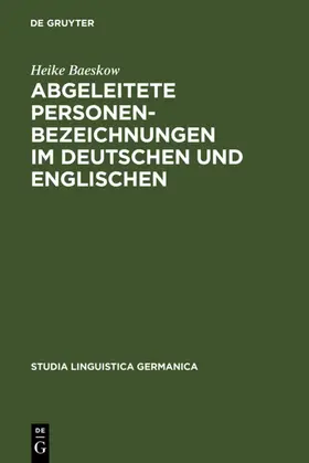 Baeskow | Abgeleitete Personenbezeichnungen im Deutschen und Englischen | E-Book | sack.de