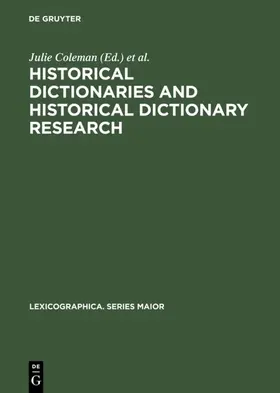 Coleman / McDermott | Historical Dictionaries and Historical Dictionary Research | E-Book | sack.de