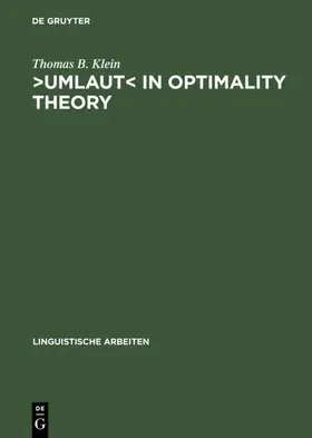 Klein |  ›Umlaut‹ in Optimality Theory | eBook | Sack Fachmedien