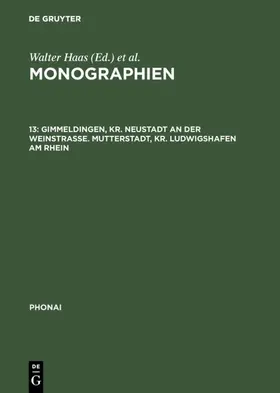 Karch |  Gimmeldingen, Kr. Neustadt an der Weinstraße. Mutterstadt, Kr. Ludwigshafen am Rhein | eBook | Sack Fachmedien