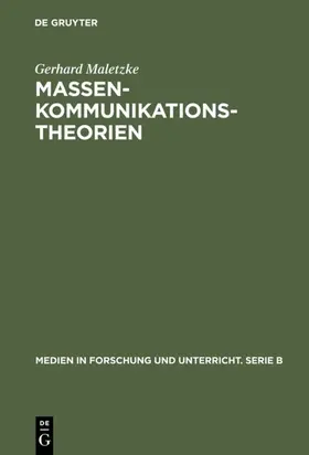 Maletzke | Massenkommunikationstheorien | E-Book | www2.sack.de