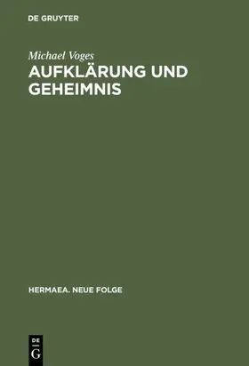 Voges |  Aufklärung und Geheimnis | eBook | Sack Fachmedien