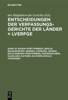  Baden-Württemberg, Berlin, Brandenburg, Bremen, Hamburg, Hessen, Mecklenburg-Vorpommern, Niedersachsen, Saarland, Sachsen, Sachsen-Anhalt, Thüringen | eBook | Sack Fachmedien