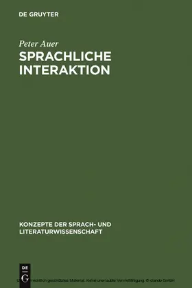 Auer |  Sprachliche Interaktion | eBook | Sack Fachmedien