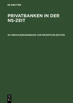  Erschließungsband zur Mikrofiche-Edition | eBook | Sack Fachmedien
