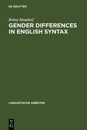 Mondorf | Gender Differences in English Syntax | E-Book | sack.de