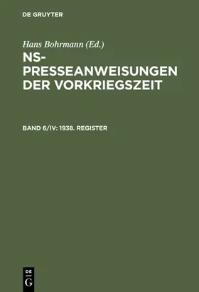 Bartels / Fortmann-Petersen / Peter |  1938. Register | eBook | Sack Fachmedien