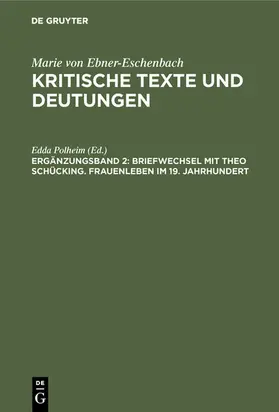 Polheim |  Briefwechsel mit Theo Schücking. Frauenleben im 19. Jahrhundert | eBook | Sack Fachmedien