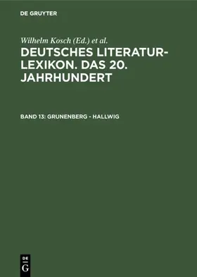 Kosch / Hagestedt |  Grunenberg - Hallwig | eBook | Sack Fachmedien
