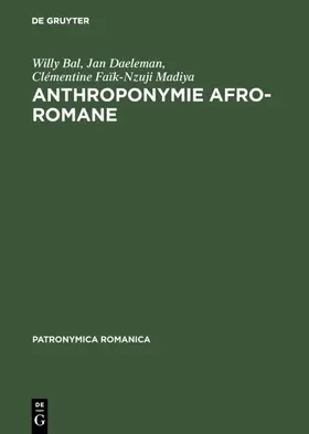 Bal / Daeleman / Faïk-Nzuji Madiya |  Anthroponymie afro-romane | eBook | Sack Fachmedien
