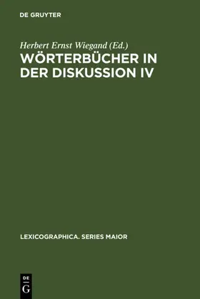 Wiegand | Wörterbücher in der Diskussion IV | E-Book | sack.de