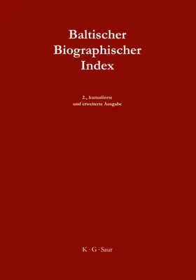  Baltischer Biographischer Index | eBook | Sack Fachmedien