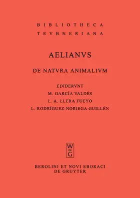 Aelianus / García Valdés / Llera Fueyo |  De natura animalium | eBook | Sack Fachmedien