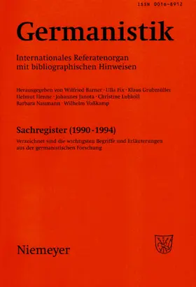 Barner / Fix / Grubmüller |  Germanistik, Sachregister (1990-1994) | eBook | Sack Fachmedien