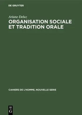 Deluz |  Organisation sociale et tradition orale | Buch |  Sack Fachmedien