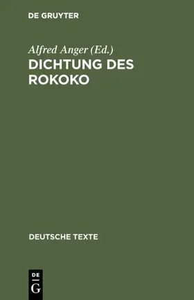 Anger |  Dichtung des Rokoko | Buch |  Sack Fachmedien