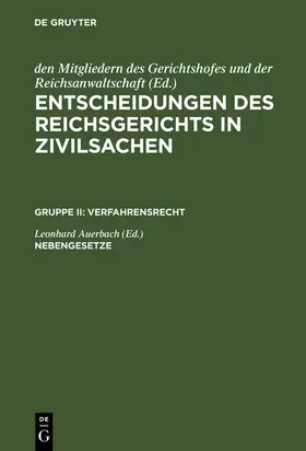 Auerbach |  Nebengesetze | Buch |  Sack Fachmedien