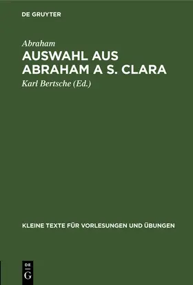Abraham / Bertsche |  Auswahl aus Abraham a S. Clara | Buch |  Sack Fachmedien
