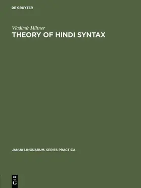 Miltner |  Theory of Hindi syntax | Buch |  Sack Fachmedien