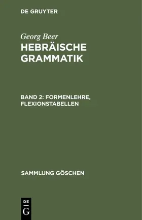 Beer |  Formenlehre, Flexionstabellen | Buch |  Sack Fachmedien