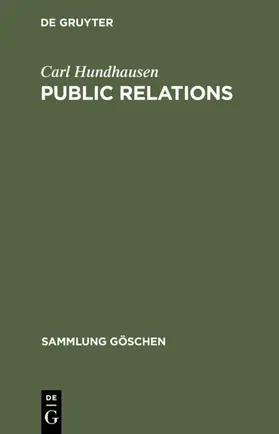 Hundhausen |  Public Relations | Buch |  Sack Fachmedien