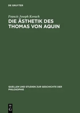 Kovach | Die Ästhetik des Thomas von Aquin | Buch | 978-3-11-101483-8 | www2.sack.de