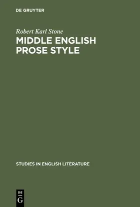 Stone |  Middle English prose style | Buch |  Sack Fachmedien