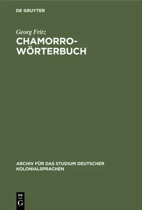 Fritz |  Chamorro-Wörterbuch | Buch |  Sack Fachmedien