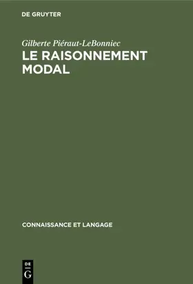Piéraut-LeBonniec |  Le raisonnement modal | Buch |  Sack Fachmedien