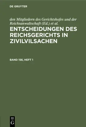 Schubert |  Entscheidungen des Reichsgerichts in Zivilvilsachen | Buch |  Sack Fachmedien