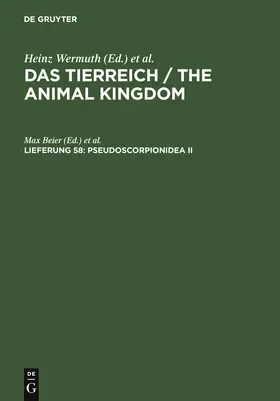Beier / Wermuth / Mertens |  Pseudoscorpionidea II | Buch |  Sack Fachmedien