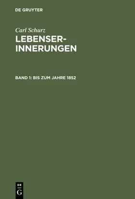 Schurz |  Bis zum Jahre 1852 | Buch |  Sack Fachmedien