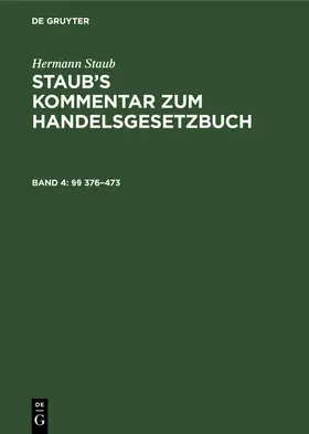 Staub / Schmidt / Pinner |  §§ 376-473 | Buch |  Sack Fachmedien