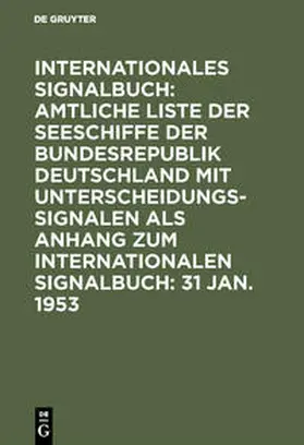  31 Jan. 1953 | Buch |  Sack Fachmedien